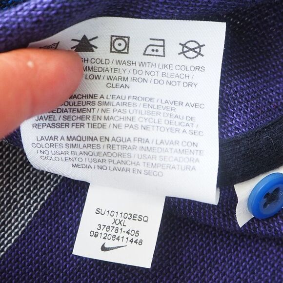 Nike Grand Slam Pinwheel Colorblock Striped Polo 376781-405 Men's XXL - Picture 6 of 7